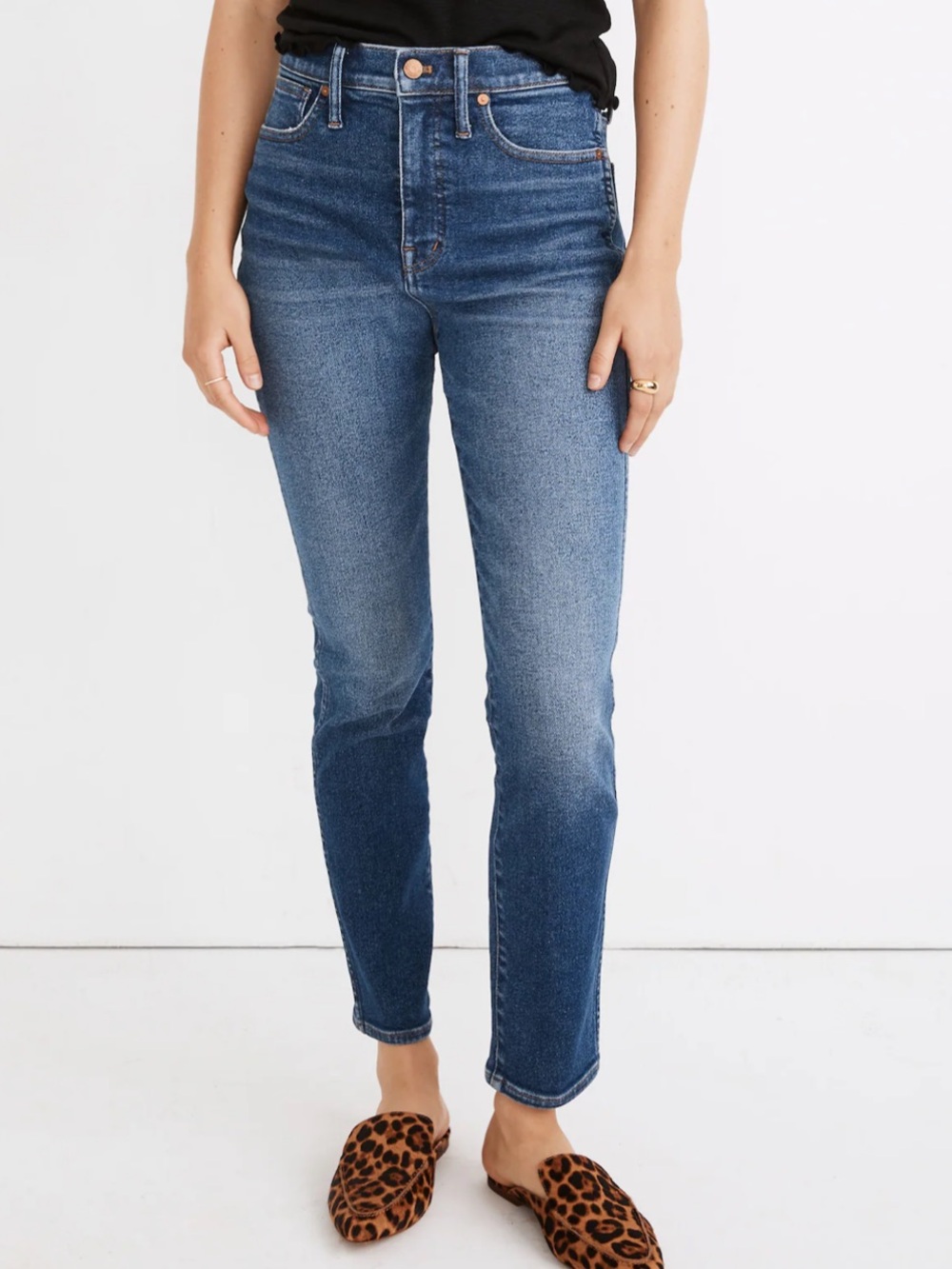 Madewell Stovepipe Indigo High-Rise Straight Stretch Jeans Manchester Wash sz 29